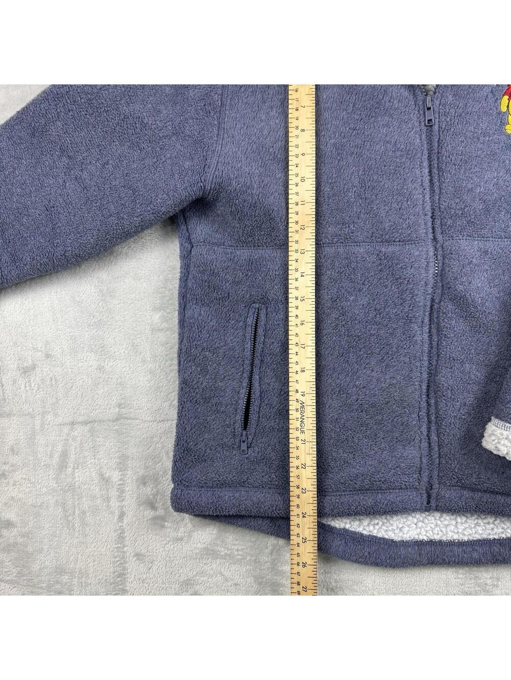 Vintage Walt Disney World Winnie the Pooh Piglet Fleece Jacket Women M Blue Y2K - Picture 5 of 9